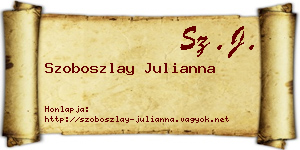 Szoboszlay Julianna névjegykártya
