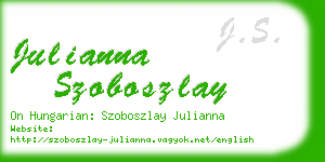 julianna szoboszlay business card